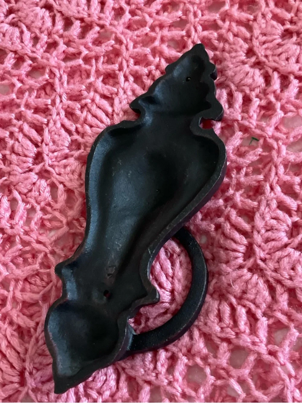 Ornate Iron Ring Door Knocker in Dark Brown